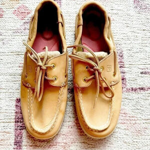 Sperry Tan Leather Boat Shoes